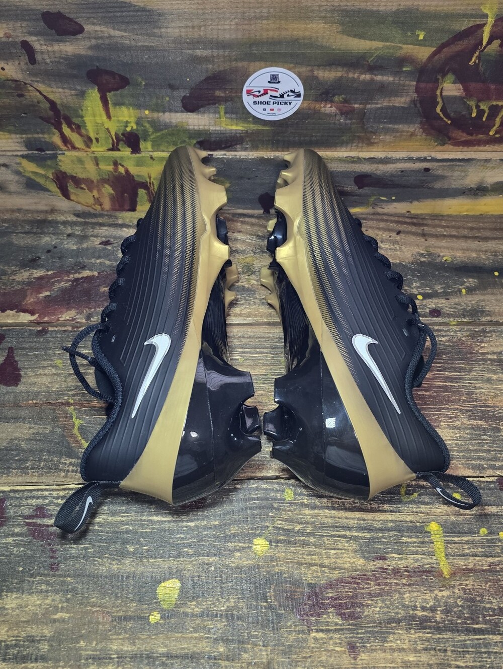 Nike Air Vapor Speed 3 Football Cleats Black Gold FB3303-003 Men's Size 11, 12 - Picture 5 of 9
